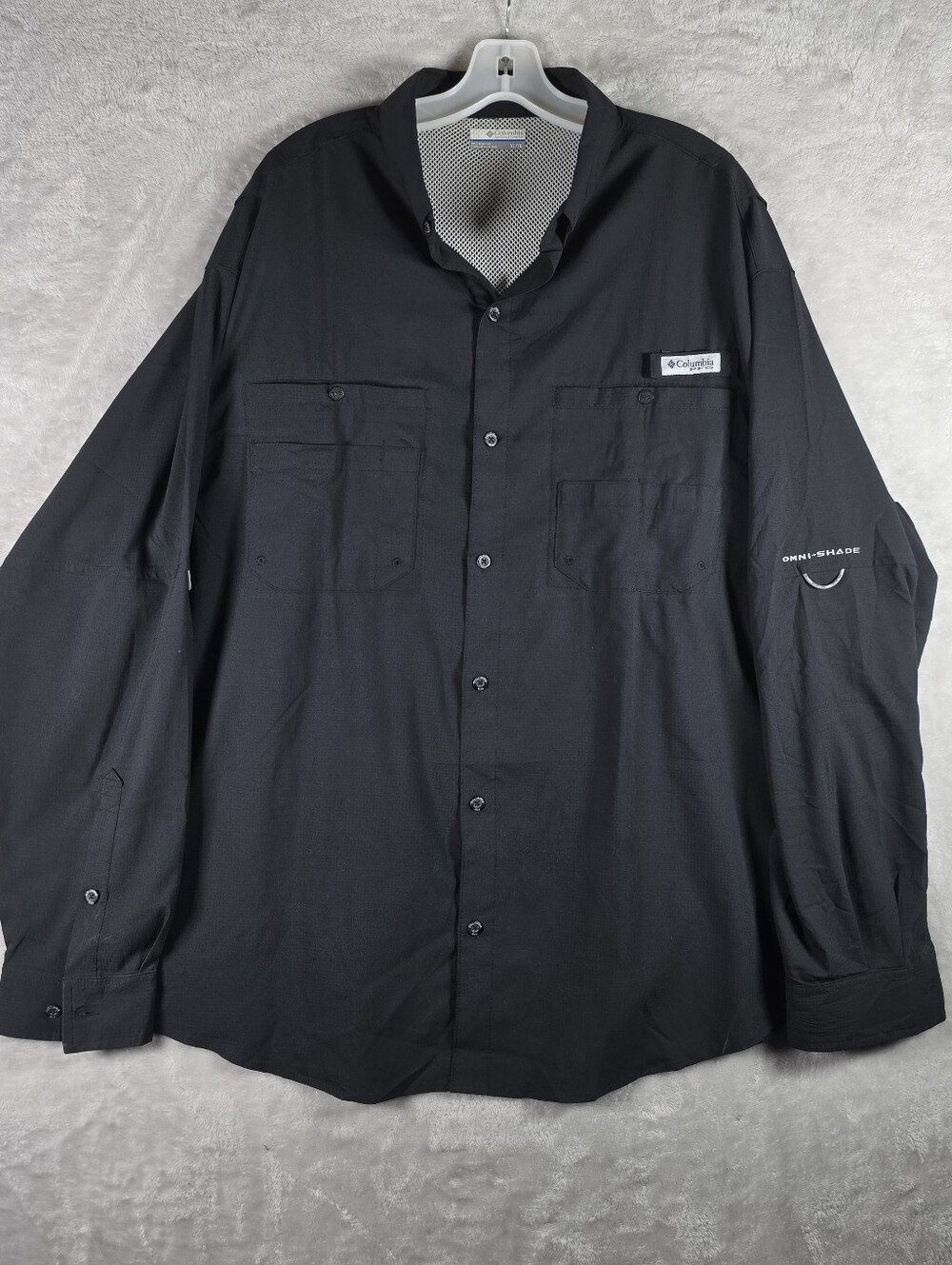 Columbia PFG Tamiami Shirt Mens XL Black Long Sleeve Fishing Lightweight Vented
